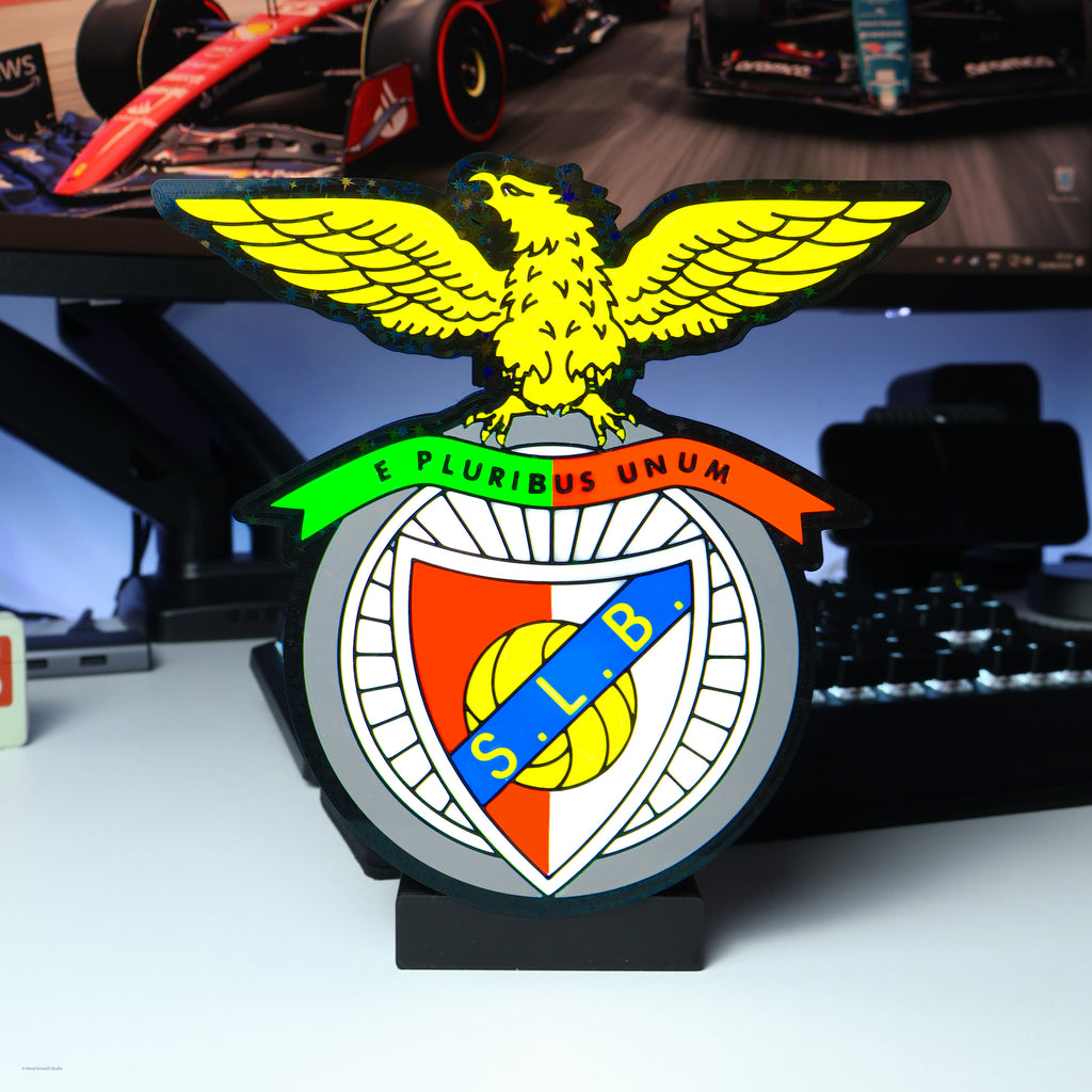 SL Benfica Águia LED Lightbox – Decoração Premium de Secretária e Casa com o Brasão do Clube