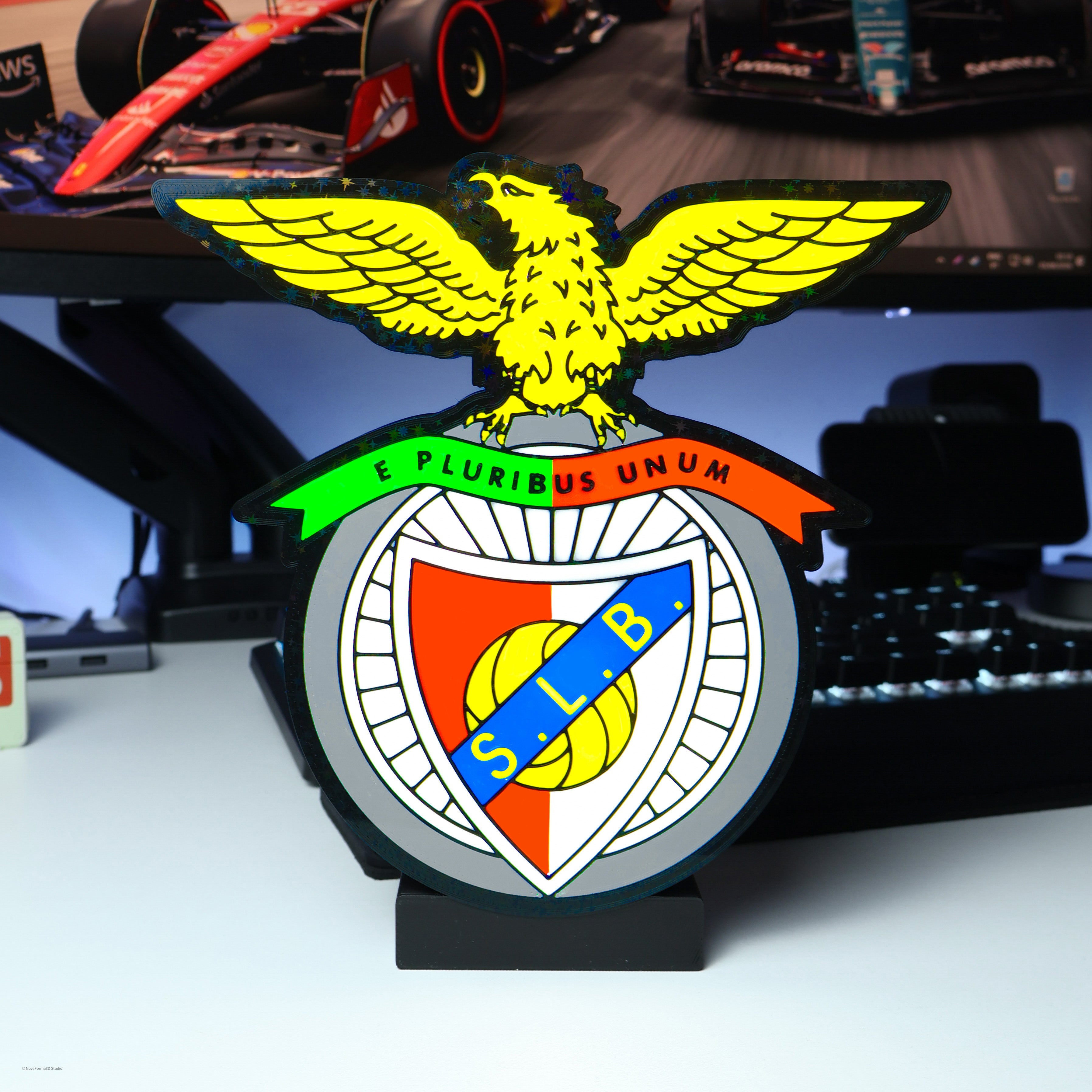SL Benfica Águia LED Lightbox – Decoração Premium de Secretária e Casa com o Brasão do Clube
