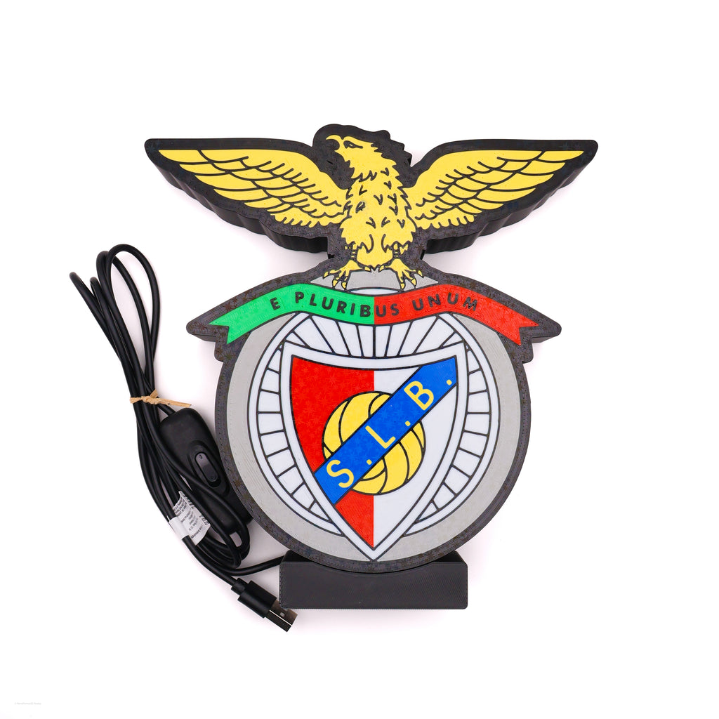 SL Benfica Águia LED Lightbox – Decoração Premium de Secretária e Casa com o Brasão do Clube