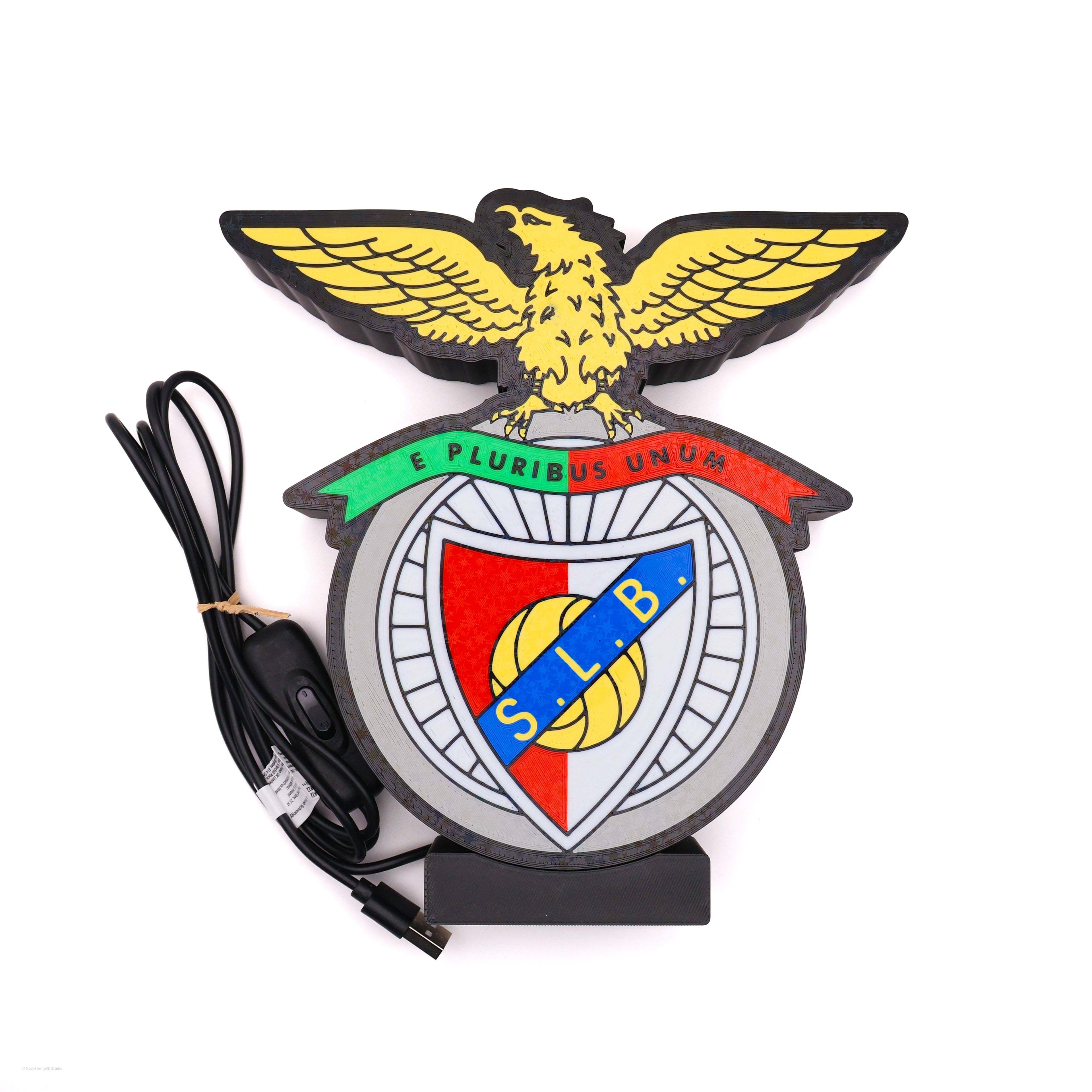 SL Benfica Águia LED Lightbox – Decoração Premium de Secretária e Casa com o Brasão do Clube