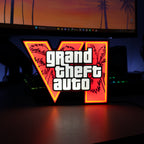 Caixa de Luz LED Inspirada em GTA VI – Decoração de Gaming 3D com USB